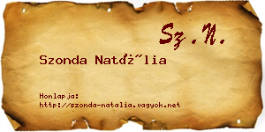 Szonda Natália névjegykártya